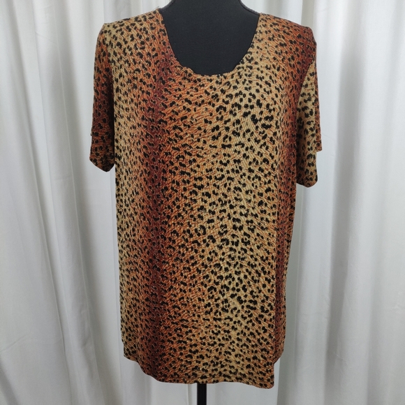 🟢 Made In Heaven Women's Animal Print Top Large - Picture 1 of 6